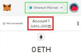 Selection of a Metamask wallet address