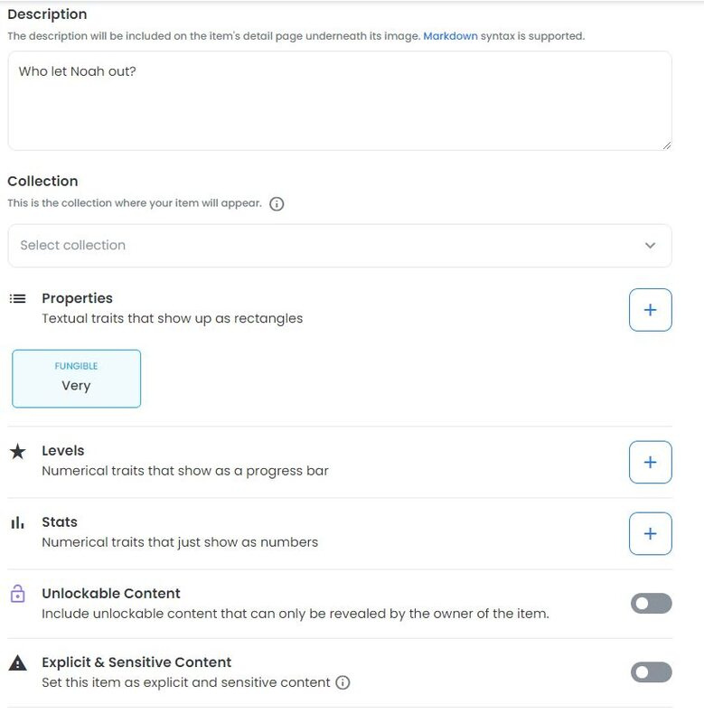 Specify your NFT properties (metadata) on OpenSea