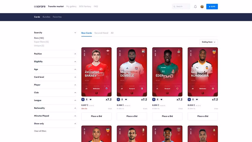 sorare marketplace
