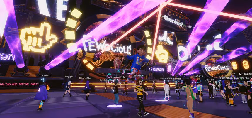 day 4 metaverse festival decentraland paris hilton x fewocious